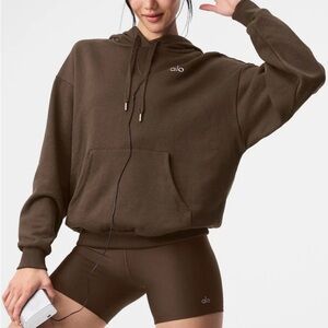 ALO  Dark Brown Hoodie available in size large